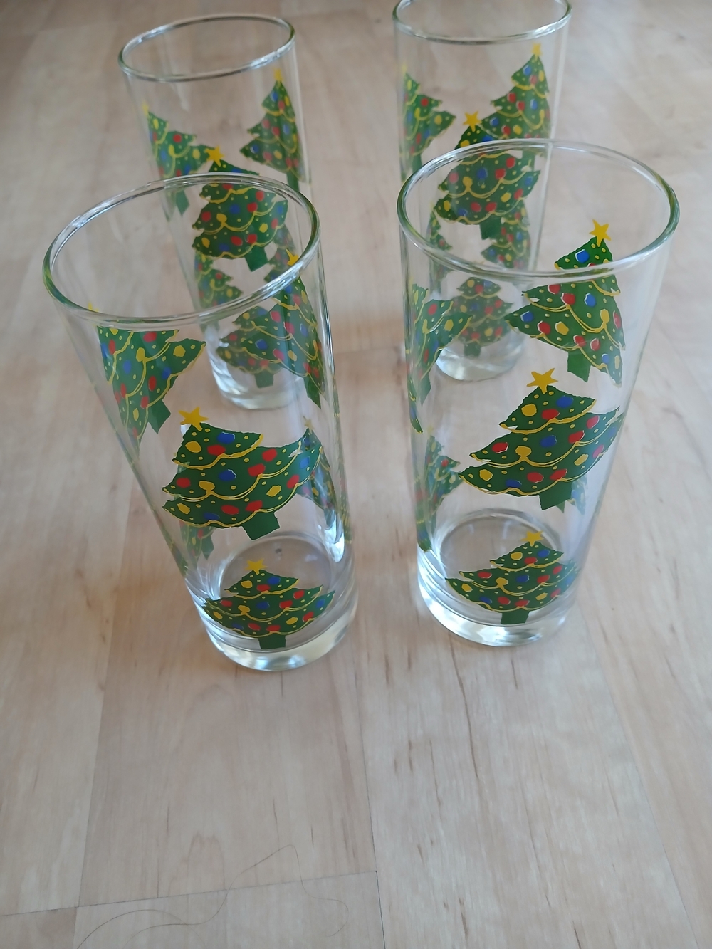 Ocean Thailand Festive Christmas Tree Highball Tumbler Glasses - Set of 4